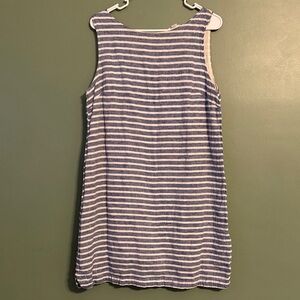 Beachlunchlounge linen and cotton blend striped dress Large